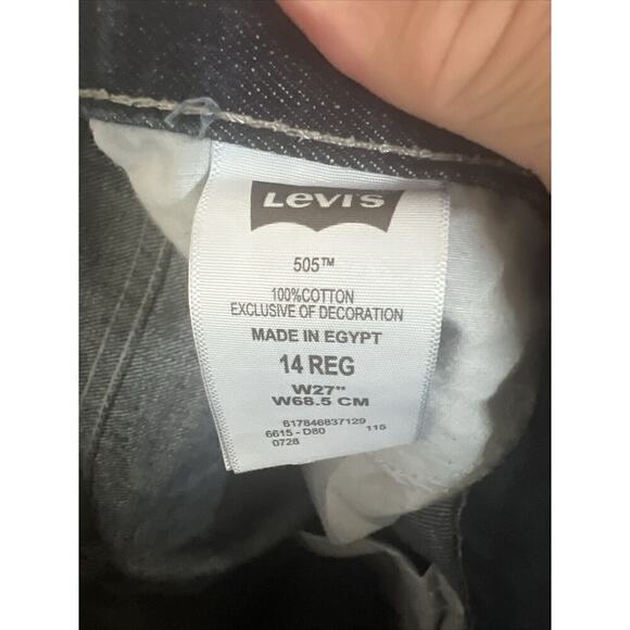 EUC Levis 505 Boys Youth Jean Shorts 14 Regular Dark Denim - Picture 5 of 5